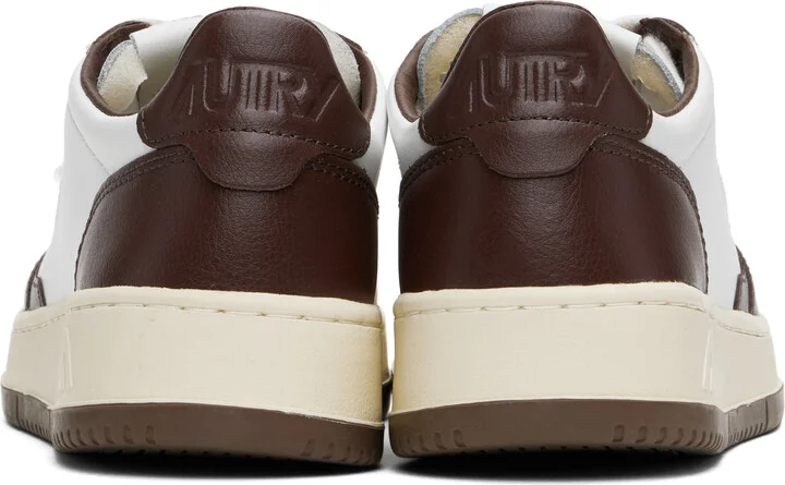 AUTRY White & Brown Medalist Low Sneakers - Image 2