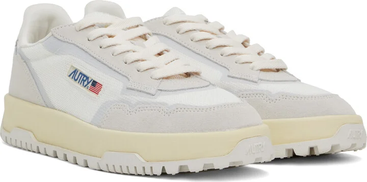 AUTRY White & Gray Wildpace Low Sneakers - Image 4