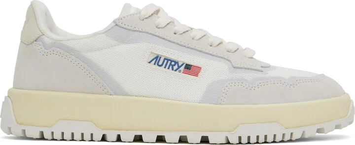 AUTRY White & Gray Wildpace Low Sneakers