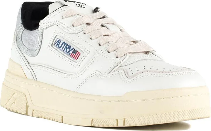 Autry White Leather And Suede Silver Sneakers Clc Low - Image 3