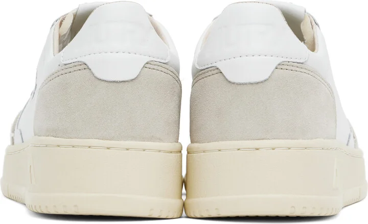 AUTRY White & Taupe Medalist Low Sneakers - Image 2