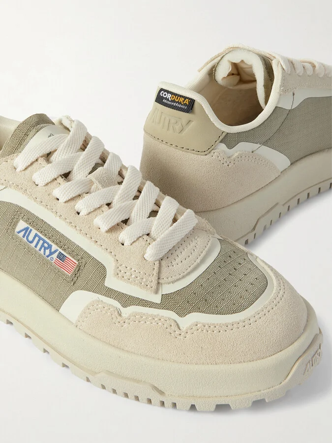 Autry - Wildpace Leather And Suede-trimmed Ripstop Sneakers - Green - Image 4