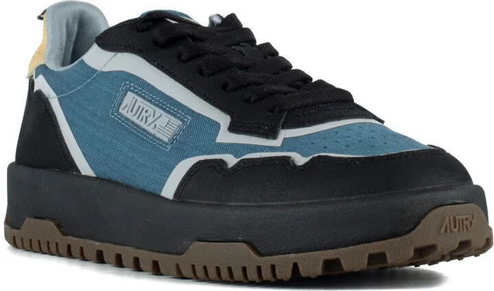 Autry Wildpace Low Nylon Ripstop And Leather Dark Blue And Black Sneakers - Image 3