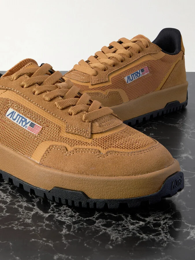 Autry - Wildpace Suede-trimmed Mesh Sneakers - Brown - Image 4