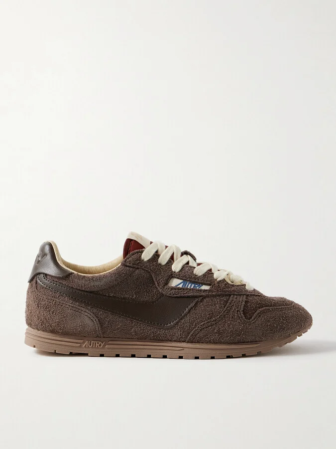 Autry - Windspin Leather-trimmed Brushed-suede Sneakers - Brown