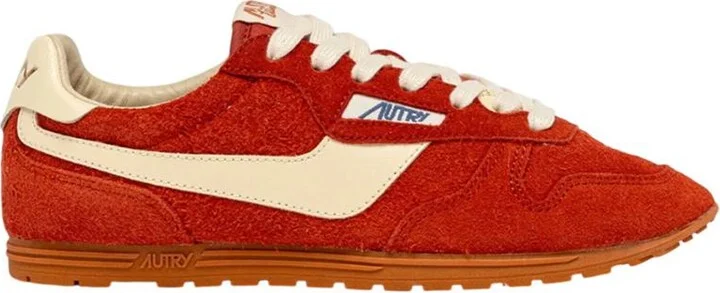 Autry Windspin Sneakers In Suede And Parrot And Rutabaga Leather