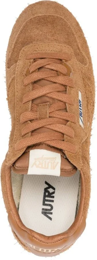 Autry 'Windspin' Suede Sneakers In Camel Brown - Image 3