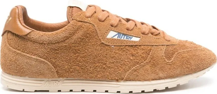 Autry 'Windspin' Suede Sneakers In Camel Brown