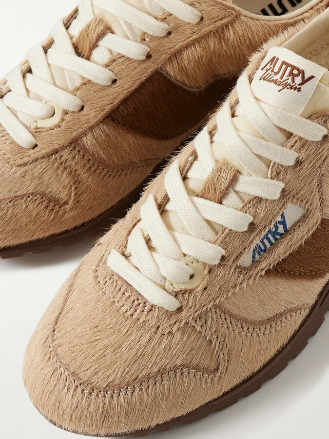 Autry - Windspin Two-tone Calf Hair Sneakers - Brown - Image 4
