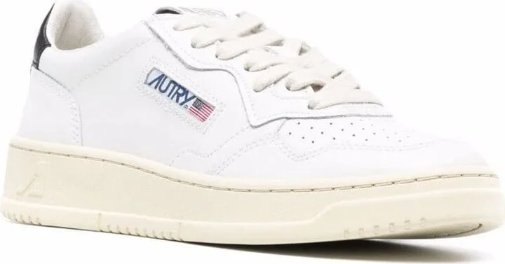 Autry Womans White Leather Sneakers With Black Heel Tab - Image 2