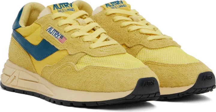 AUTRY Yellow & Blue Reelwind Low Sneakers - Image 4