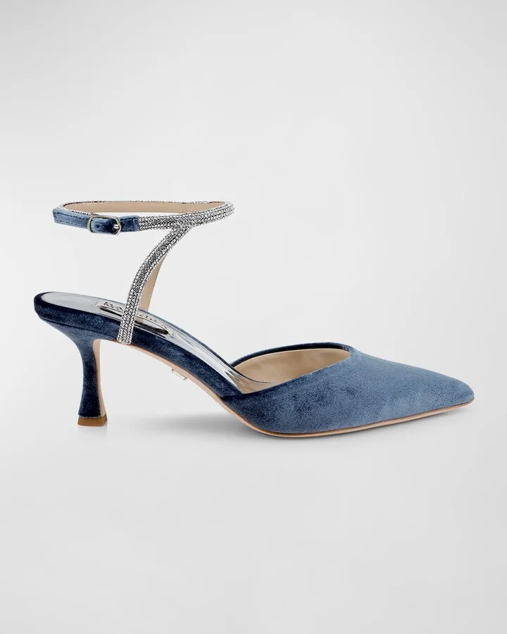 Autumn Silk Strass Ankle-Strap Pumps