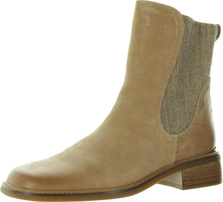 Autumn Womens Mixed Media Leather Mid-Calf Boots