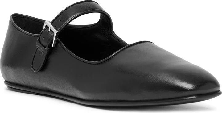 Ava black leather ballerinas - Image 3