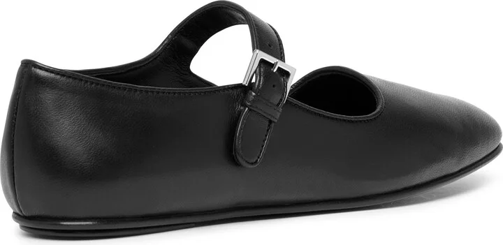 Ava black leather ballerinas - Image 4