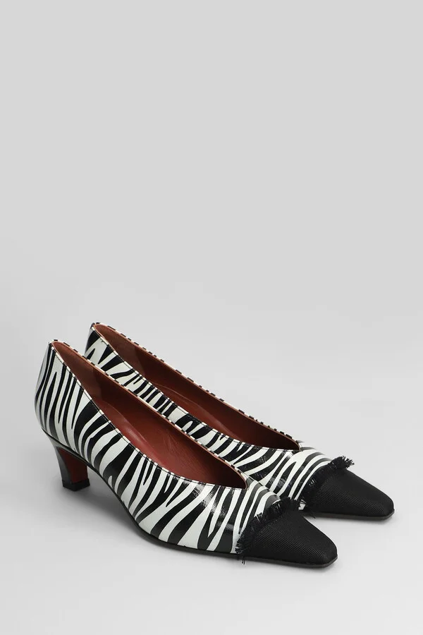 Ava Pumps In White Leather - Image 2