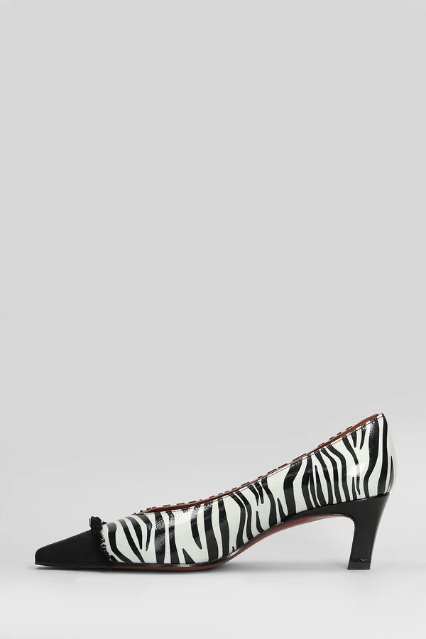 Ava Pumps In White Leather - Image 3