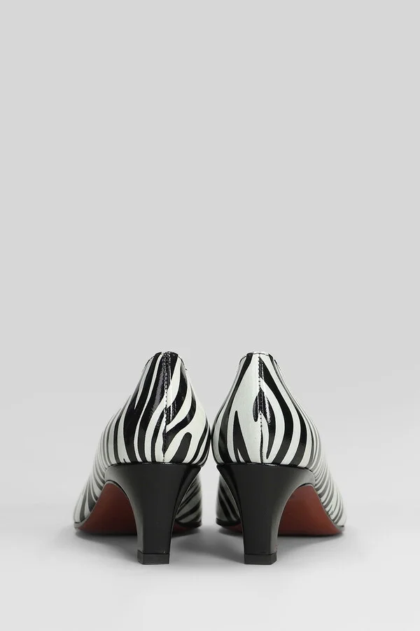 Ava Pumps In White Leather - Image 4