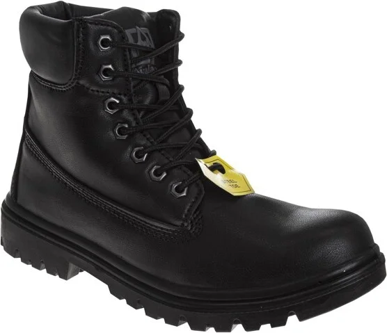 Avalanche Steel Toe Work Boots for Men Black, Size: 10½
