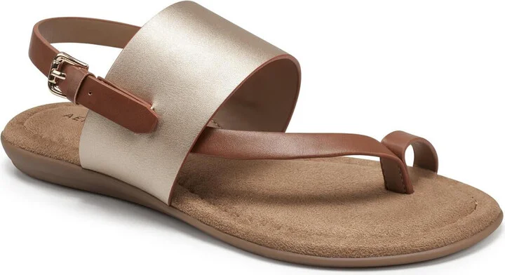 Avea Womens Toe Loop Memory Foam Slingback Sandals