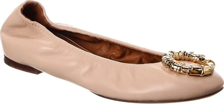 Avec Melodie Leather Ballerina Flat