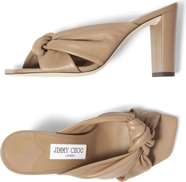 Avenue 85mm knotted leather mules - Image 3