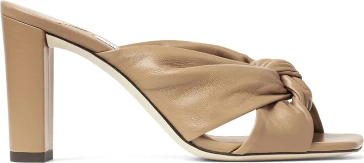 Avenue 85mm knotted leather mules