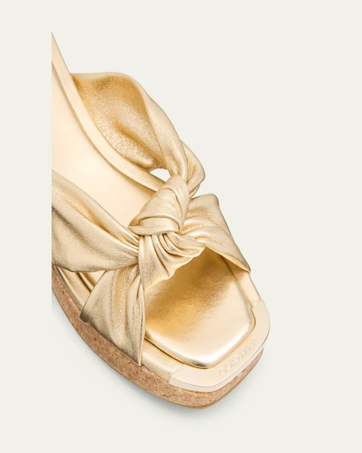 Avenue Leather Crisscross Wedge Sandals - Image 2