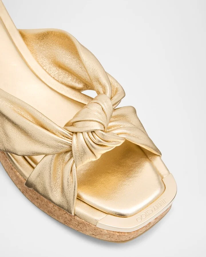 Avenue Leather Crisscross Wedge Sandals - Image 4