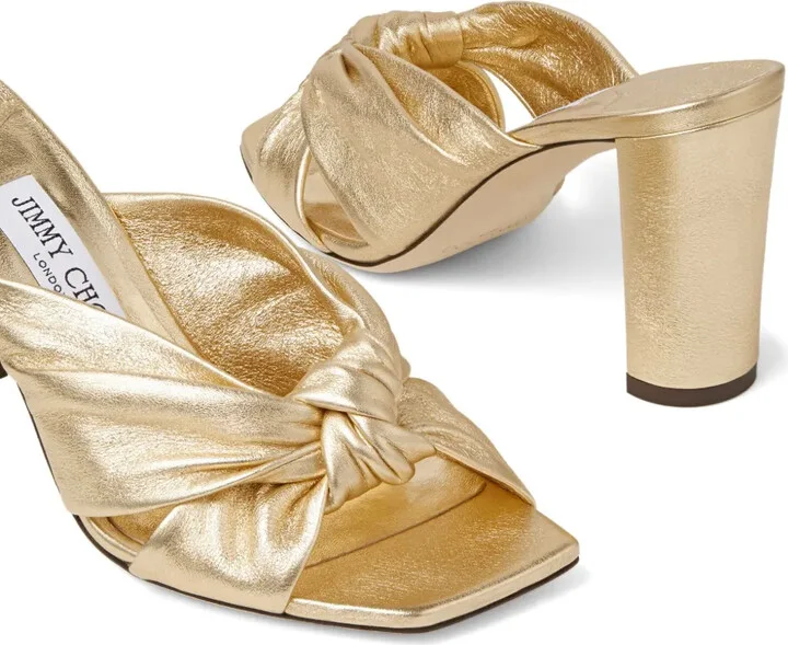 Avenue metallic-finish leather mules - Image 2