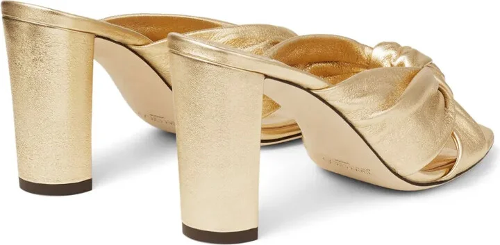 Avenue metallic-finish leather mules - Image 3