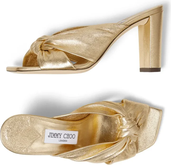 Avenue metallic-finish leather mules - Image 4