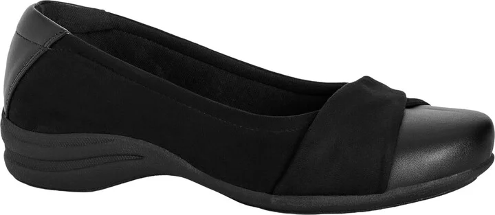 Avenue Women's Plus Size Wide FIT Daisy Comfort Flat Black