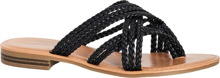 Avenue Women's Plus Size WIDE FIT Patent Plait Sandal