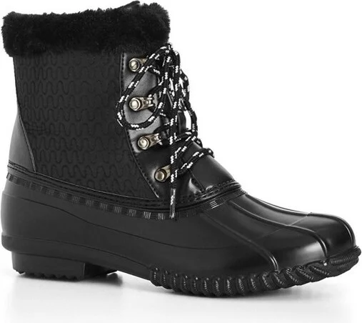 Avenue Women's Wide Width Ariah Cold Faux Fur Ankle Weather Boot - 8 W, Black