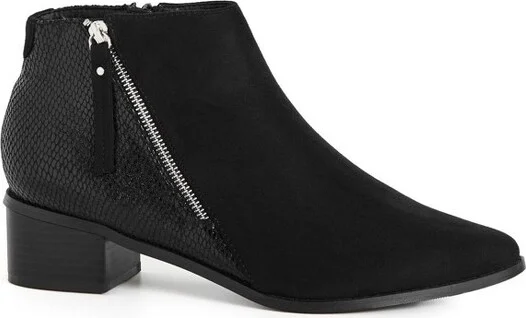 Avenue Women's Wide Width Arla Ankle Snake Skin Effect Boot - 8 W, Black