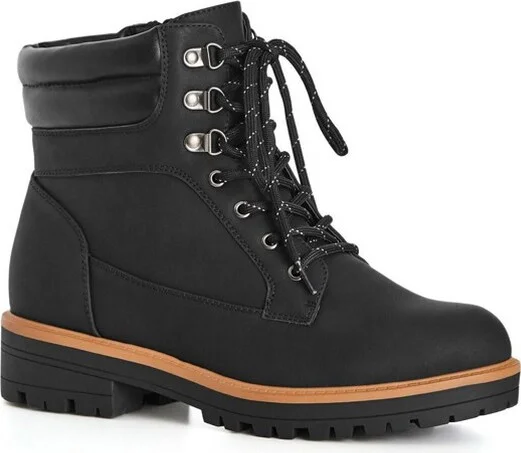 Avenue Women's Wide Width Aviva Hiker Boot - 7 W, Black