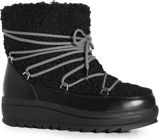 Avenue Women's Wide Width Darby Faux Fur Cold Weather Boot - 9 W, Black