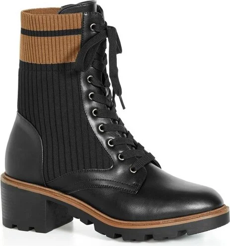 Avenue Women's Wide Width Joyce Lace Up Boot - 7 M, Black