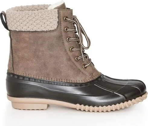 Avenue Women's Wide Width Lexi Sweater Trim Weather Boot - 7 W, Brown Tan