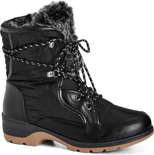 Avenue Women's Wide Width Sonya Cold Weather Boot - 13 W, Black