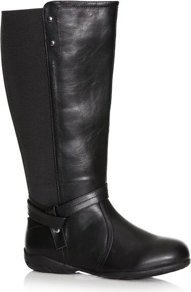 Avenue Women's Wide Width Vera Flat Tall Boot - 12 W, Black