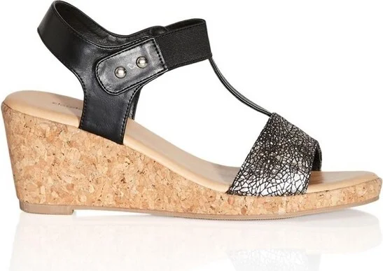 Avenue Women's Wide Width Wilda Wedge - 9 W, Black
