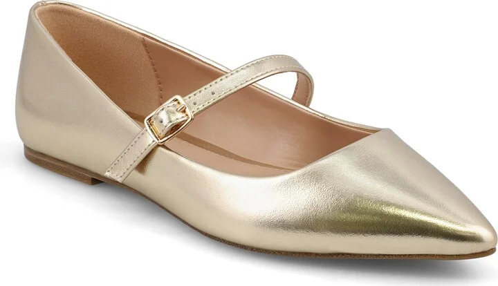 Aviba Mary Jane Pointed Toe Flat