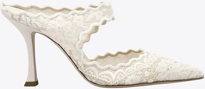 Avri 90 Embroidered Lace Mules