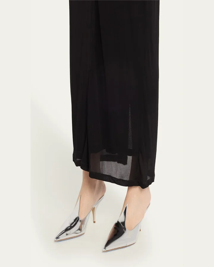 Avril Metallic Leather Mule Pumps - Image 7