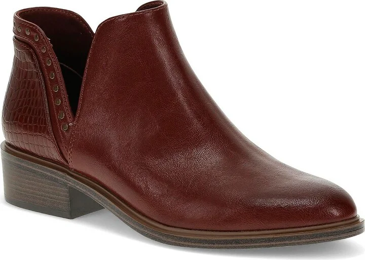 Avril Womens Solid Faux Leather Booties