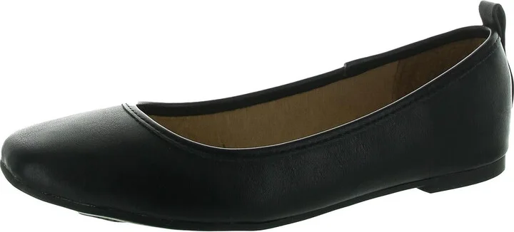 Avvery Womens Padded Insole Faux Leather Ballet Flats