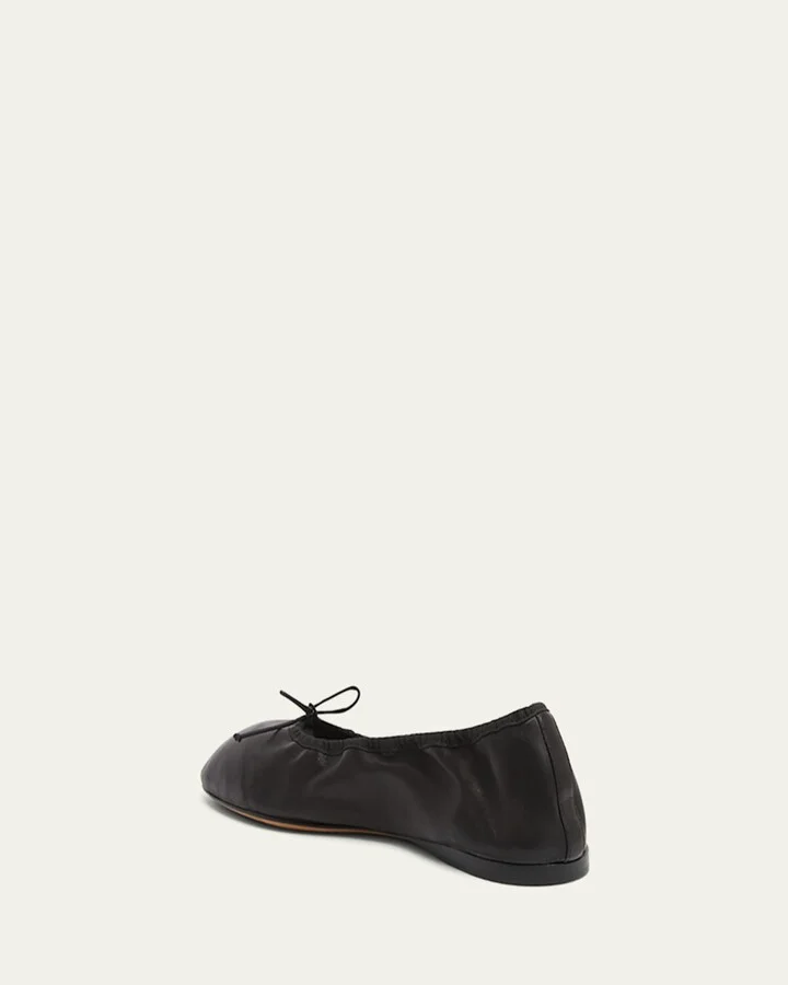 Awar Leather Bow Ballerina Flats - Image 4