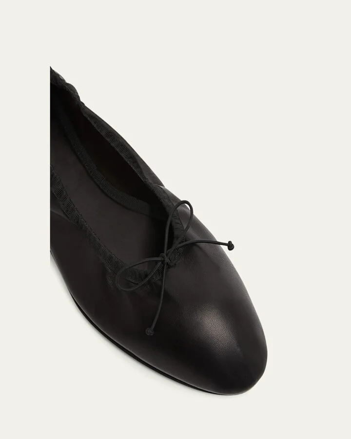 Awar Leather Bow Ballerina Flats - Image 5